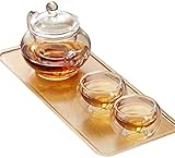 Teekanne Tasse Teekanne Glas mit Filter Teekanne Pu'er Tee Set Home Teekanne Kungfu Verdickung Hitzebeständig (Größe: 1 Topf 2 Tassen 1 Teetablett) (Größe: 1 Topf 2 Tassen 1 Teetablett)