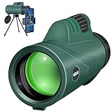 SH.RATE Monokular Teleskop,10X42 HD Fernrohr Monocular Handfernrohr Tragbar Fernglas Tragbarobjektiv FMC BAK4 Wasserdicht mit Smartphone Halter & Stativ für die Vogelbeobachtung Jagd Konzert Ballsp