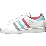 adidas Originals Unisex Child Superstar Sneaker, White/Hazy Rose/Hazy Sky, 5 Big Kid US