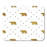 Mauspads Wilder Teppich Weihnachten mit goldenen Bären und schwarzen Sternen Schrott Buchung Urlaub Kinder Tier Mauspad für Notebooks, Desktop-Computer Mausmatten, Bü