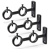Goowin Gardinenstangen-Halterung, 2 Stück Doppel-Gardinenstangenhalter, Doppelstangenhalterungen, Haken für Wohnzimmer, Schlafzimmer, Gardinenstangen (schwarz) (3pcs)