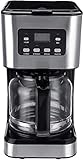 LXGANG Kaffeemaschine. Kaffee-Maschine, 12-Cup Smart-Drip Kaffeemaschine, Brew-Maschine Kaffeemaschine mit Glaskaraffe, LED-Bildschirm digitalen, Halbautomatische Dampf Abnehmbarer waschb