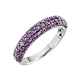 JewelryWeb Ring 14 Karat (585) Weißgold Amethyst poliert Größe N 1/2