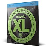D'Addario Saiten E-Bass | HÖCHSTE QUALITÄT DER BELIEBTESTEN SAITENMARKE WELTWEIT | EXL165 | vernickelter Stahl | Custom Light (45-105) | Long S