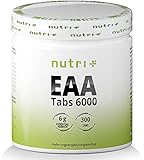 EAA TABLETTEN hochdosiert + vegan - 300 Tabs je 1025mg - essentielle Aminosäuren - EAAs ohne Kohlenhydrate + Magnesiumstearat - Aminosäure Supplement - Eiweißtab