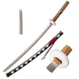 Skyward Blade Holzschwert Roronoa Zoro Katana, Anime Original Texture japanische Samurai Spada, Trafalgar Law Katana rot gelb für Cosplay-Kollektion 40 Z