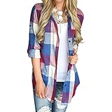 Bluse Tops Frauen Lose Frühling Langarm Blusen Flanell Plaid S