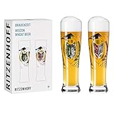 RITZENHOFF 3481002 Brauchzeit #2 Weizenbierglas-Set, Glas, 646 milliliters, Mehrfarbig