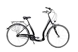 28 Zoll City Bike Damen Fahrrad 7 Gang Tiefeinsteig Rücktritt LED schw