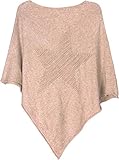 styleBREAKER Feinstrick Poncho mit Stern in 3D Struktur, Rundhals, Damen 08010051, Farbe:Hellb