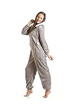 CAMILLE Supersoft Fleece Onesies Für Damen 46-48 Grey Nina O