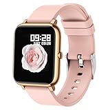Popglory Smartwatch, Fitness Tracker mit Blutdruckmessung Fitness Armbanduhr mit Pulsuhr Schlafmonitor IP67 Wasserdicht Sportuhr Schrittzähler für Android und iOS Smart Watch für Damen H