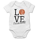 Sport Baby - Love Basketball - 6/12 Monate - Weiß - Basketball Trikot Baby 6 Monate - BZ10 - Baby Body Kurzarm für Jungen und M