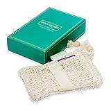 2x Enchantée Nachhaltige Premium Sisal Seifenbeutel, Seifensäckchen mit farbigen Labels zum Unterscheiden/Handschlaufe zum Halten, natürliches Peeling und Massag