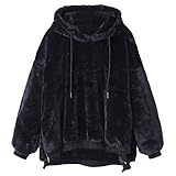 Beikoard Dame Hoodie Sweatshirt Frauen Winter warme Flauschige Mantel Frauen Wollledermantel Fleece Fell Oberbekleidung Sweatshirt M