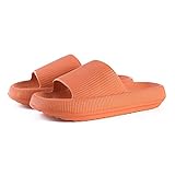 TTOOY Damen Herren Badeschuhe,rutschfeste und verschleißfeste Hausschuhe,Badezimmer-Sandalen für zu Hause-Orange_6.5-7,Damen Herren B