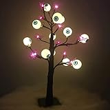 LED Ahornblatt Baum Licht, USB Ahorn-Blätter Leuchtbaum, Baumlicht Warmweiß, 40cm 24 LEDs Lichterzweige für Tischdekoration, Perfekt für Erntedankfest, Ostern,Weihnacht (Halloween Licht 2)