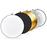 Neewer Tragbare 5-in-1 Faltbare Runde Multi Disk Licht-Reflektor 80 cm (32-Zoll) für Studiofotografie durchlässig/Silber/Gold/weiß/schw