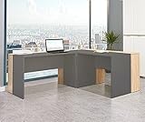 Winkelschreibtisch Eckschreibtisch Schreibtisch 185/185 x H 75 x T 75 cm Arbeitstisch Bürotisch Büro Möbel Computertisch Gaming Tisch Sonoma-Eiche/G