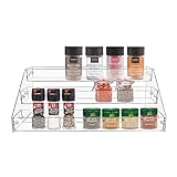 VAEHOLD Gewürzregal aus Acryl, 3 Etagen, durchsichtig, Organizer für Schrank, vertikales Gewürzregal, Küchenorganizer, Regal für Arbeitsplatte (3 Etagen)