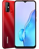 DOOGEE X96 Pro (offiziell) Smartphone Ohne Vertrag Android 11 4GB RAM + 64GB ROM 13MP Quad Kamera 6,52 Zoll HD Waterdrop Display 5400mAh Akku Dual SIM Dünn Handy, Fingerabdruck, Face-ID [2021](Rot)