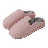 Uninevp Damen-Hausschuhe Winter Pantoffeln Memory Foam Anti Rutsch Pantoffeln Hüttenschuhe Plüsch Warme Paare Slippers Hausschuhe Haushalt Herren Drinnen Geschenk Für M