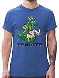 Sprüche Statement mit Spruch - Wie? Das Letzte? - schwarz - XL - Royalblau - Tshirt Einhorn das letzte - L190 - Tshirt Herren und Männer T-S