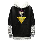 Xoijfswo Yu-Gi-Oh Sweatshirt College Wind Männer Personality Oberbekleidung Pullover Langarm Pullover Weinlese-modische populäre (Color : Black13, Size : XL)