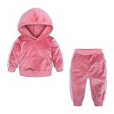 PPangUDing Bekleidungsset Kinder Baby Jungen Mädchen Mode Lange Ärmel Lässig Einfarbig Kapuzenpullover Sweatshirt Tops + Lange Hosen Sport Casual Infant Outfits Set Babykleidung Zweiteilig