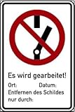 1611. Kombischild Nicht schalten / Es wird gearbeitet - MAGNETFolie WARNSCHILD ES wird gearb. - 200x150