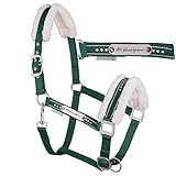 LiLa-Pferd Waldhausen Halfter Elegant tannengrün - mit Namensschild - 2fach verstellbar, Fellpolster (VB)