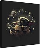 LOWW Star Wars Yoda Wandbild Leinwandbild Kunstdruck modern Wandbilder Wanddekoration Design Wandkunst Rahmenlos (40x60cm,E)