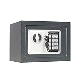 Tresor Klein Elektronischer Safe Schlüsseltresor Minisafe Wandtresor Minitresor Stahlsafe Möbeltresor Wandsafe Grau Feuerfest Geldschrank Digital Safes 23 x 17 x 17