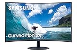 Samsung C32T550FDU 80,01 cm (32 Zoll) Curved Monitor (1.920 x 1.080 Pixel, 16:9 Format, 75 Hz, 4ms, 1000R, dual monitor geeignet, pc monitor, AMD FreeSync) dunkelblaug