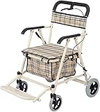 hyywmgx Rollator Walker Rollator für Senioren, faltbar mit Sitz für Senioren-Einkaufswagen Leichte, höhenverstellbare 4-Rollen-Gehhilfe W