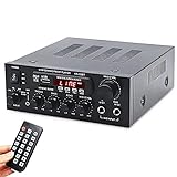 Kettles Bluetooth Verstärker 5.0 mit Karaoke Eingangsbuchse 2.0 Kanal Leistungsverstärker Mini AV Receiver HiFi Audio Stereo Musik für PC Handy Handy TV Party Heimkino Musik