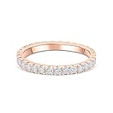 Eternity Ring Treasure 925 Sterlingsilber mit Zirkonia Kristall Damenring in Silber, Rosegold und Gold für Damen, Frauen mit Funkelnden Steinen Breit (60, Rose)