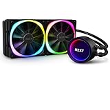 NZXT Kraken X53 RGB 240 mm - RL-KRX53-R1 - AIO RGB-CPU-Flüssigkeitskühler - Rotierendes Infinity-Spiegeldesign - Angetrieben von CAM V4 - RGB-Anschluss - Aer RGB V2 120 mm Kühlerlüfter (2 enthalten)