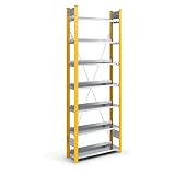 hofe Akten-Steckregal, einseitig, melonengelb - Fachbreite 750 mm, 7 Böden, Grundregal - Schrankregale Büroregalsysteme Büroregale Aktenordnerregale Regalwände Eckregale Schrankreg