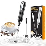 CAVN Elektrischer Milchaufschäumer mit Doppeltem Quirl, USB Aufladbar, 2 in 1 Handheld Batteriebetriebene Milchaufschäumer Handmixer Milk Frother Milchschaum Eiermixer für Kaffee,L