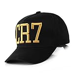 Lankater Frauen Männer Cr7 Brief Drucken Footbal Hut Fußball Baseball Hysteresen Entspannung Sun Visor Caps Für Damen Und Herren (schwarz)