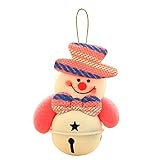 wojonifuiliy Weihnachtsanhänger Weihnachtsdeko 2 Stück Plüsch Ball Christbaumanhänger Weihnachtsmann, Schneemann und Elch Glocken Weihnachtsbaum Deko Anhänger Weihnachtsbaumschmuck (A)