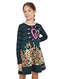 Desigual Mädchen Dress PHYSALIS Kleid, Grün (Verde Botella 4009), 152 (Herstellergröße: 11/12)