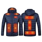 Beheizbare Jacke Herren Damen, Winter Elektrische Herren Beheizte Jacke USB Lade Heizmantel, Wintermäntel Frauen Winddichtes Warme Heizjacke Winterjacke für Outdoor Motorrad Wandern Sk