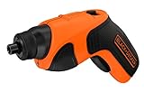 Black+Decker Li-Ion Kompakt-/ Akku-Schrauber (3,6V 1,5Ah, automatische Spindelarretierung, 5Nm Drehmoment, LED-Arbeitsleuchte, ergonomischer Softgriff, Rechts-/Linkslauf) CS3651LC