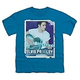 Elvis Presley – Jugend 35 Gitarre T-Shirt in türkis, Türkis - Türkis, M