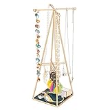 SHUNFAYOUXIANGS Schmuckhalter Vergoldete Pyramide A- Line Schmuck Rack Stand Organizer Halter mit Tablett for Ohrringe Halskette Schmuck Hängen Schmuckständerinhab