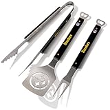 Sportula Produkte 9026792 Baltimore Ravens Spirit Serie 3 Stück Grill Tool Set, silber Pittsburgh Steelers silb