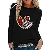WWricotta Tshirt Damen Rundhalsausschnitt - Teenager MäDchen Kleidung Schwarzes Oberteil Damen Tshirt Damen Modern Basic Langarmshirt Damen Bluse Damen Elegant SchöNes Tshirt D