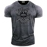 BEBAK Herren Gym T-Shirt | Wikinger Warrior | Bodybuilding T-Shirt Gym Kleidung für Männer Gr. XL, Petrol H